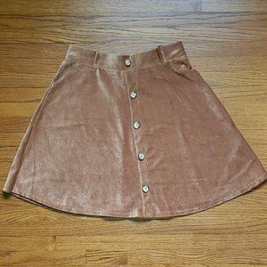 Faux Corduroy Skater Skirt